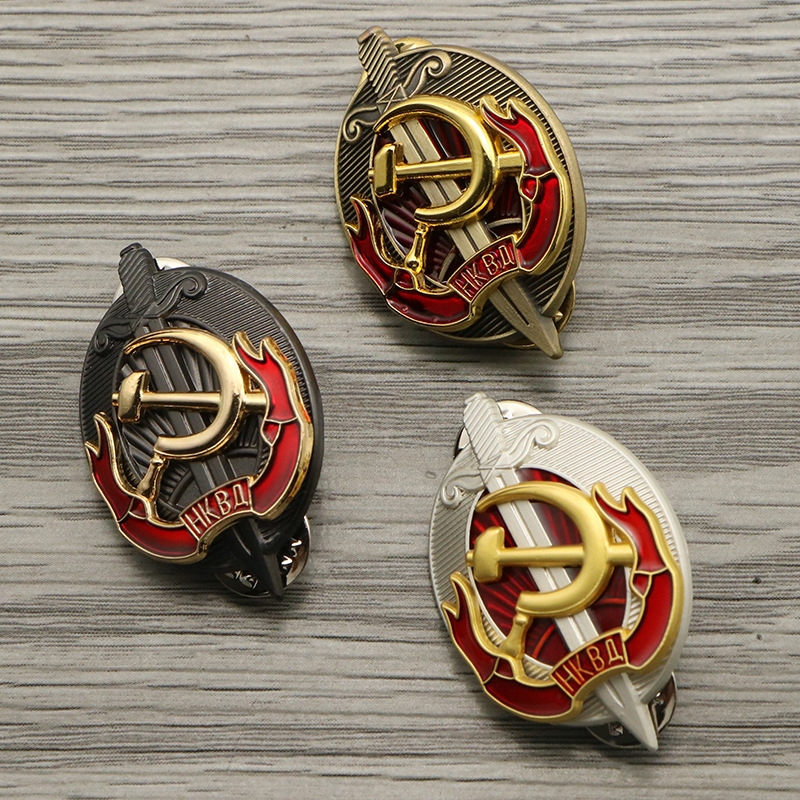 Vintage Collectible Classics - Rusia USSR lencana pin kerah bahan