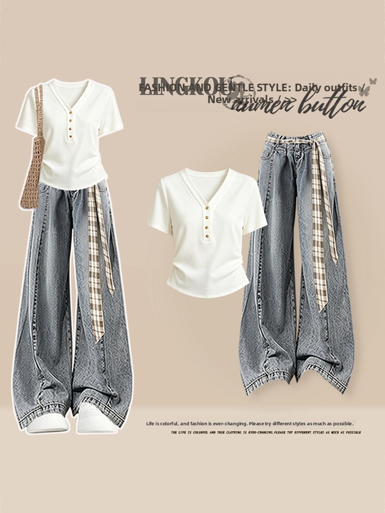 Collectible Vintage T Shirts - Set Dua Potong Gaya Vintage Kasual