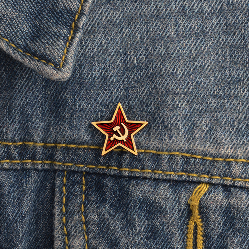 Vintage Collectible Classics - USSR lencana bintang merah pin kerah