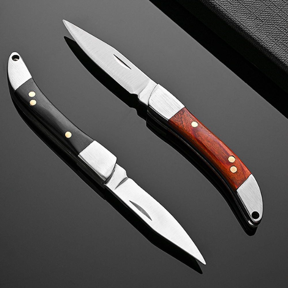Vintage Collectible Knife - Pisau Lipat Gagang Kayu Lengkung Vintage