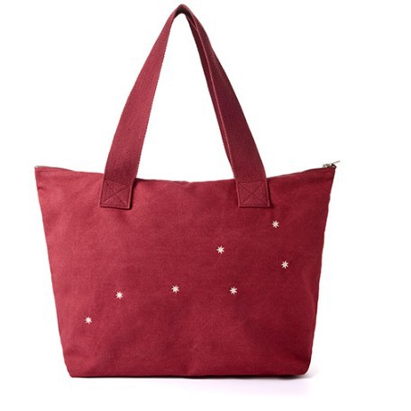 Tas Tote Kanvas Merah Bermotif - Vintage Collectible Shop ulasan dan harga