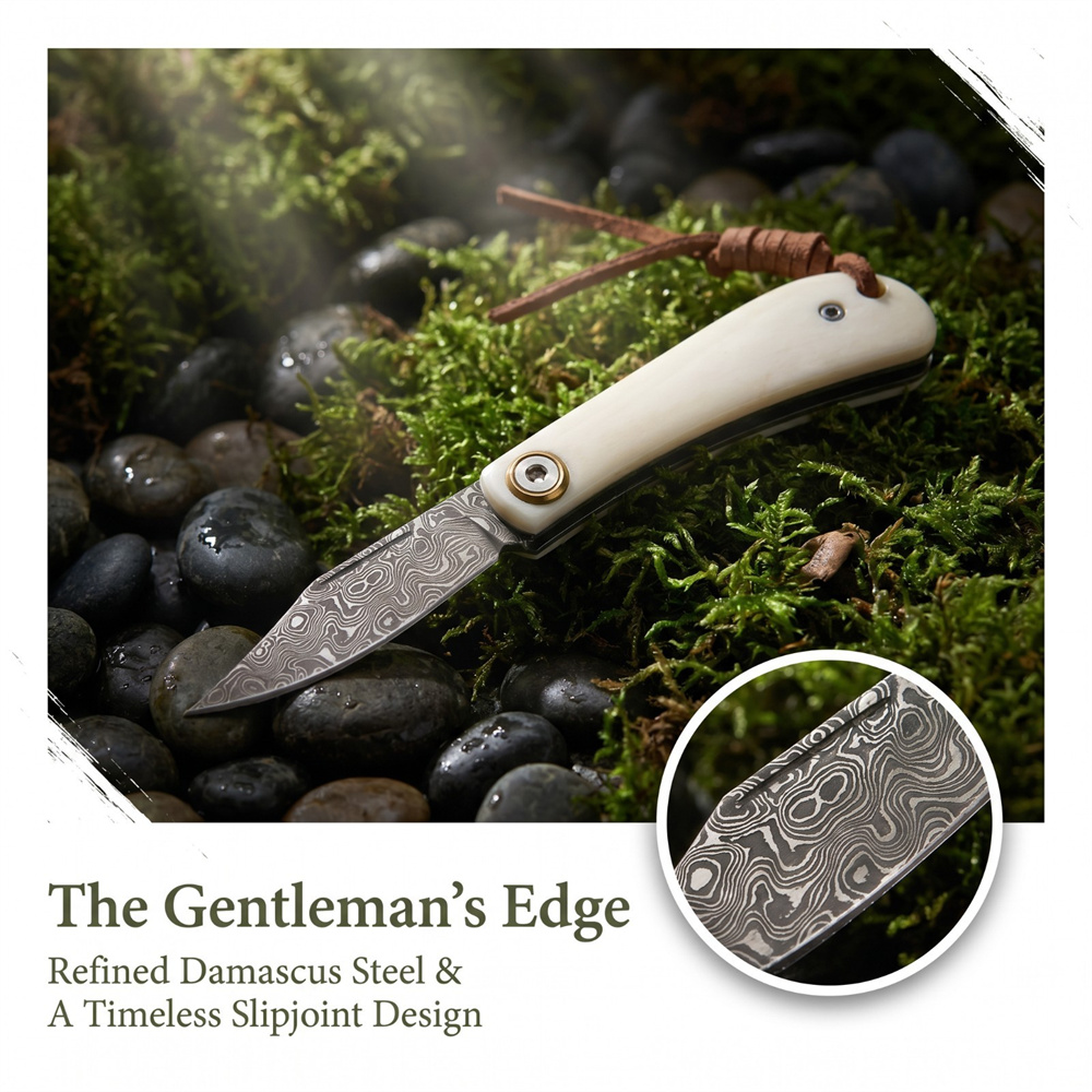 Pisau Lipat EDC Vintage Damasc - Vintage Collectible Knife ulasan dan harga