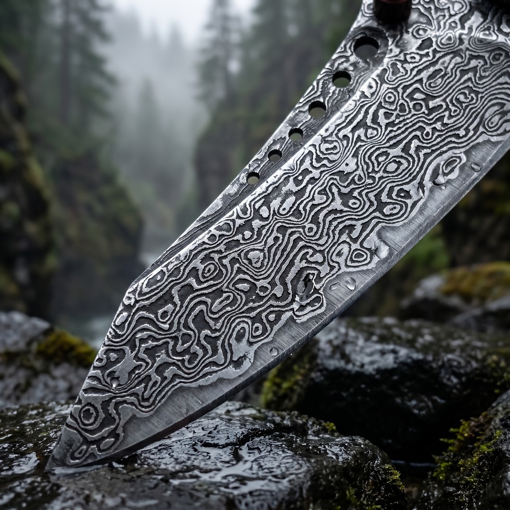 Pisau Lipat Pola Damaskus Keku - Vintage Collectible Knife ulasan dan harga