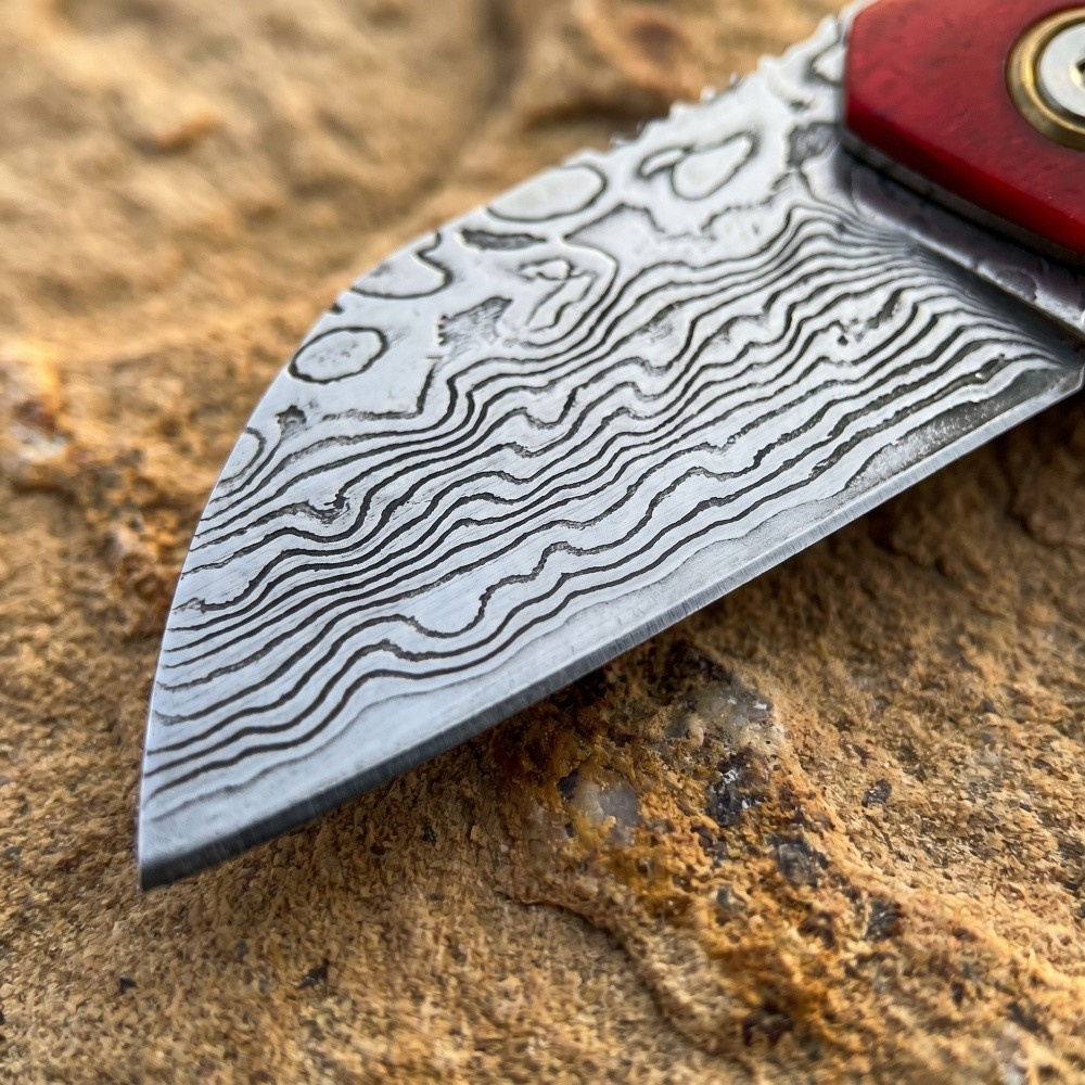 Pisau Lipat EDC Damascus Klasi - Vintage Collectible Knife ulasan dan harga