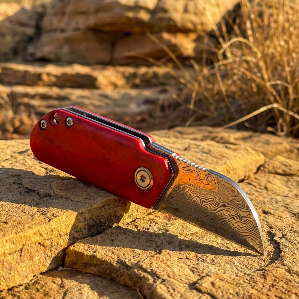 Pisau Lipat EDC Damascus Klasi - Vintage Collectible Knife ulasan dan harga