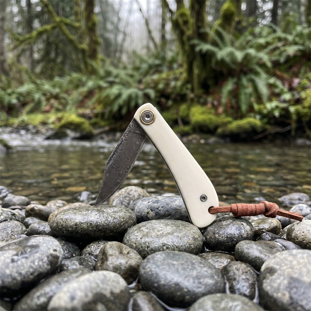 Pisau Lipat EDC Vintage Damasc - Vintage Collectible Knife ulasan dan harga